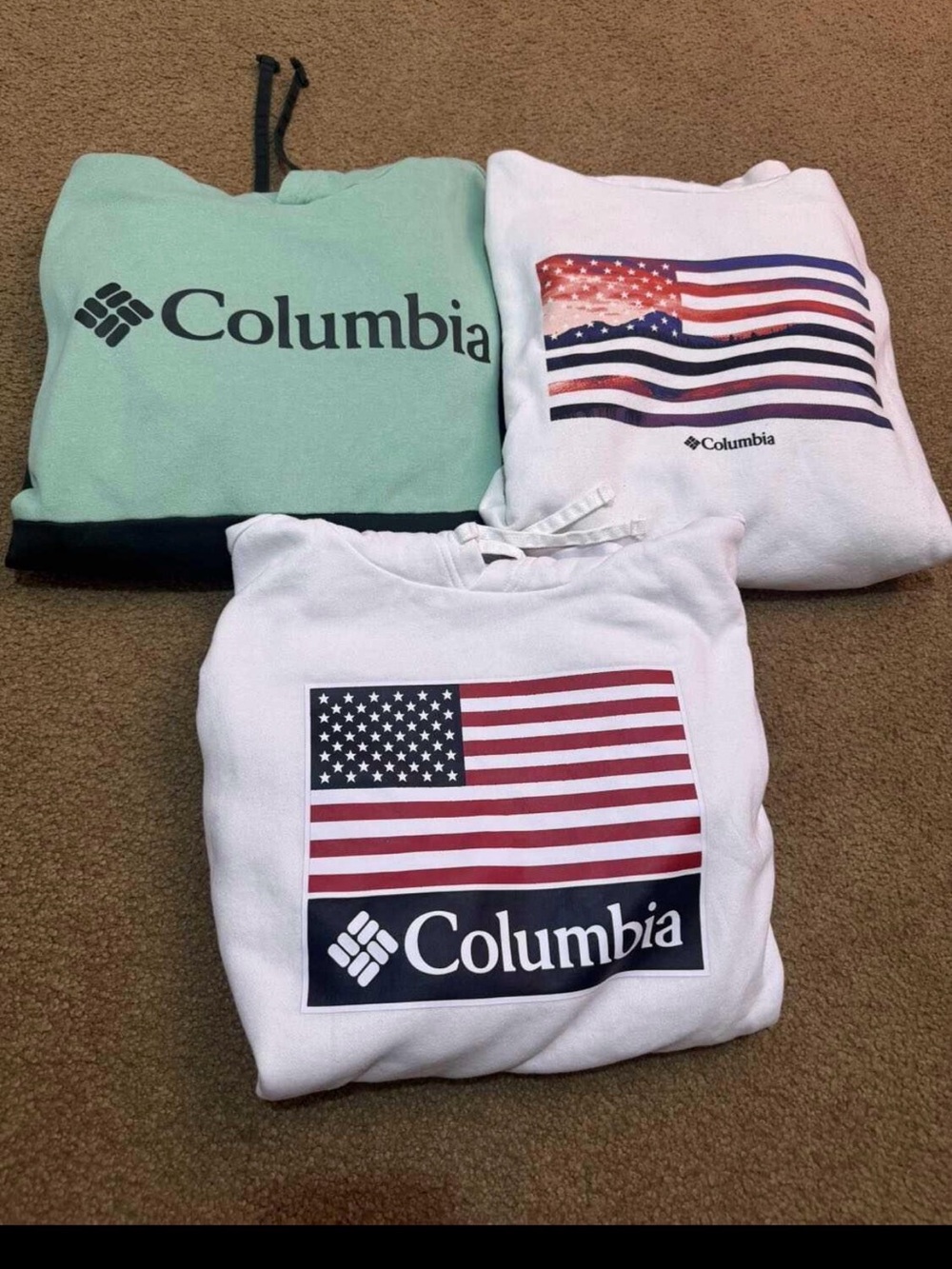 3 Columbia hoodies